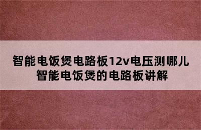 智能电饭煲电路板12v电压测哪儿 智能电饭煲的电路板讲解